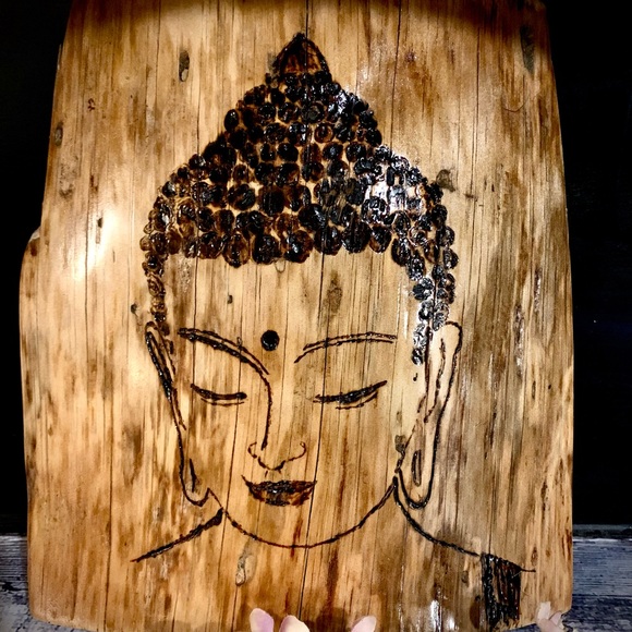 SOLD Hand Wood Burned Zen Art - Picture 5 of 9